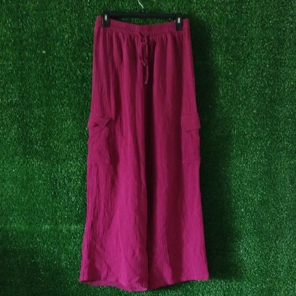 Miami Pink Cargo Flair Leg Pull On Pants